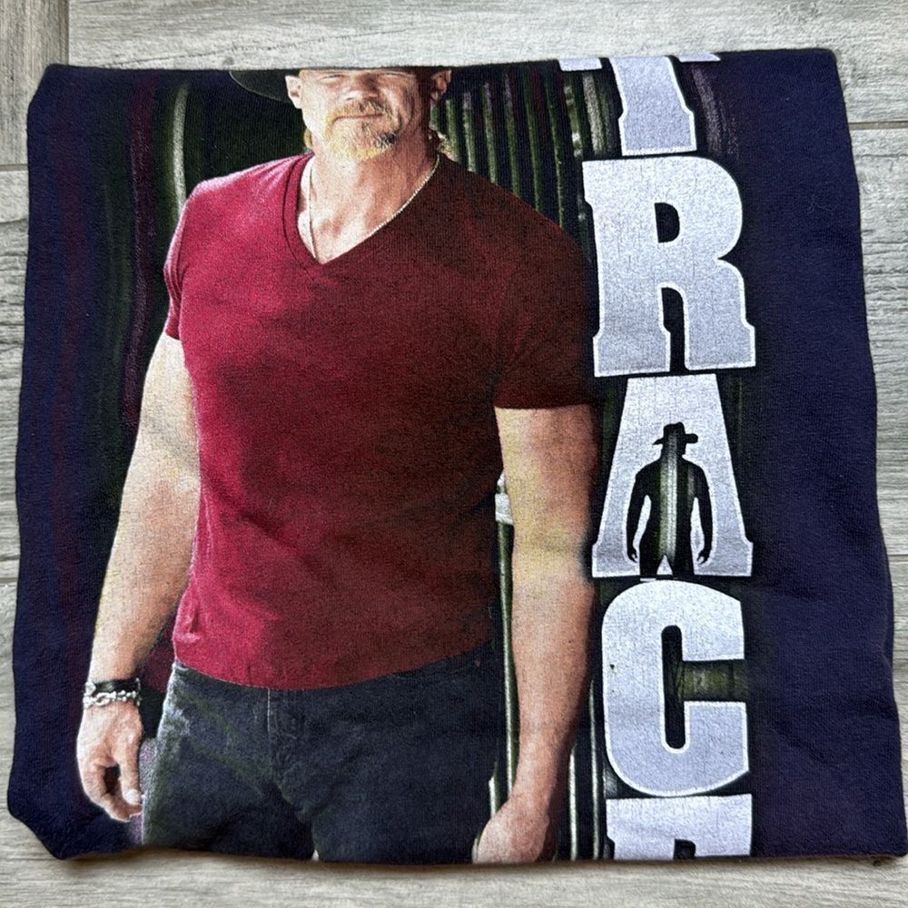 Bayside Mens Trace Adkins 2016 Tour Graphic Short Sleeve T-Shirt Navy Blue XL